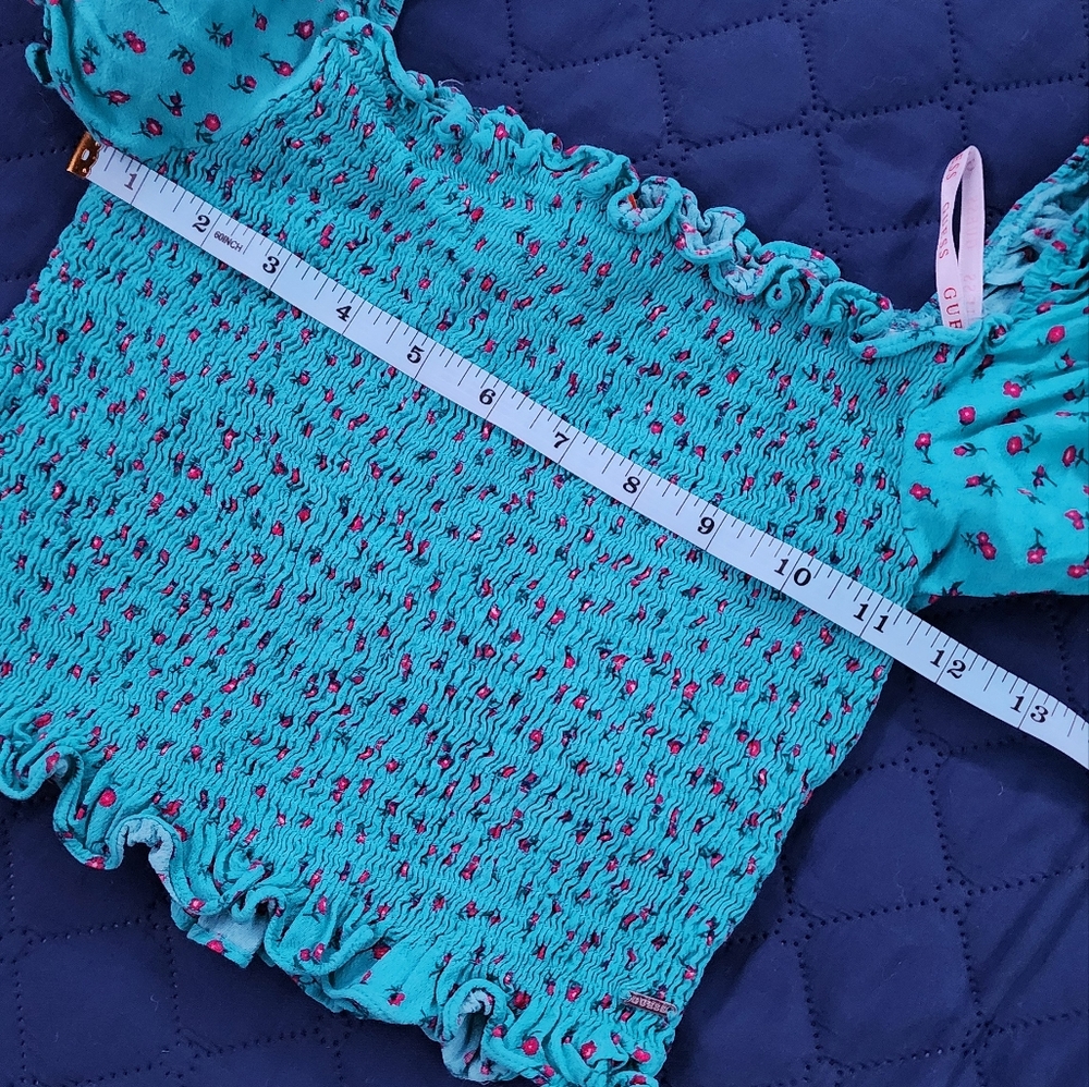 Y2k Cottagecore "Guess" Smocked Crop Top. - Picture 9 of 11